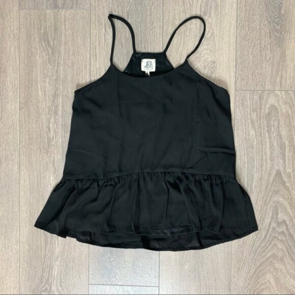 REVOLVE dRA Sham Camisole Blouse Top Flowy Ruffle Peplum Black Size Small - Picture 2 of 15